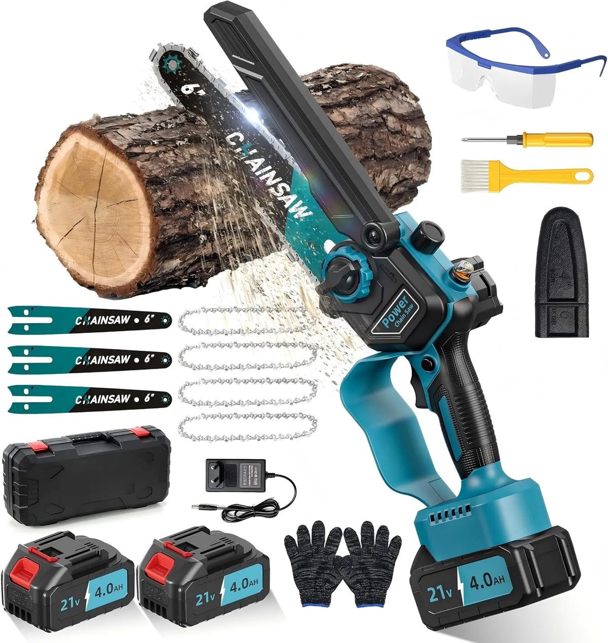 Makita Motosega, a batteria, motore brushless, in legno, 8000mAh, 6 Pollici, 1000W, per la lavorazione del legno