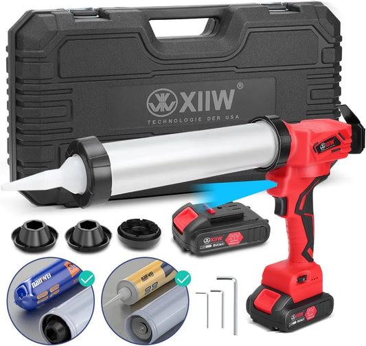 Pressa per cartucce elettrica da 500 W con 2 batterie, regolabile, display LED, 6 livelli, 32 mm, 21 V, 2 Ah