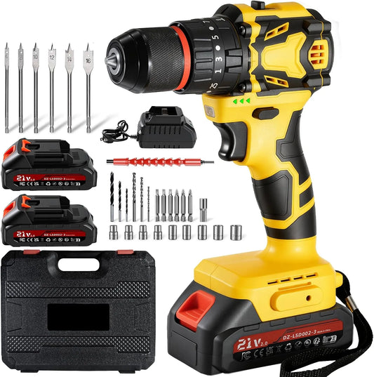 Trapano a percussione: motore brushless, in legno, display LED, 21V, 70Nm, 2.0Ah, per la lavorazione del legno