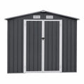 Capanno da giardino in acciaio zincato 257x205x178 cm grigio