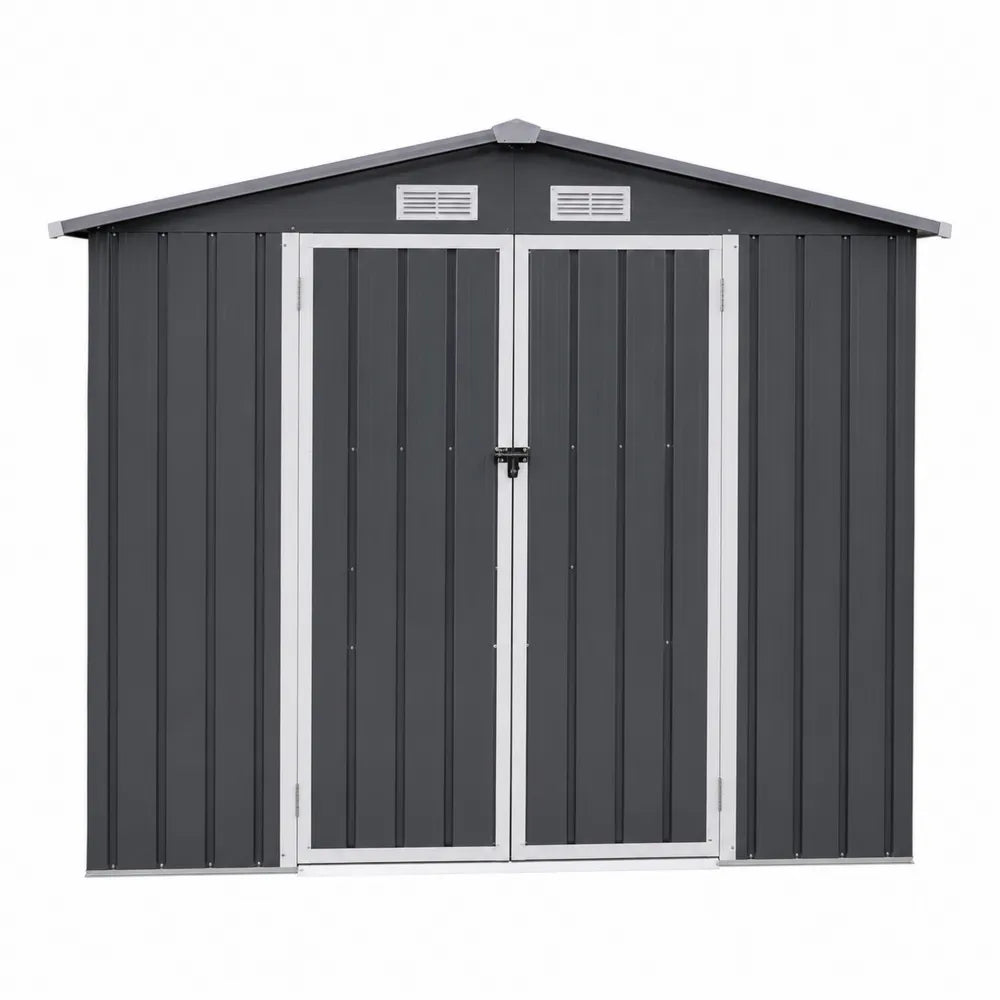 Capanno da giardino in acciaio zincato 257x205x178 cm grigio