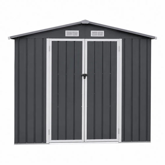 Capanno da giardino in acciaio zincato 257x205x178 cm grigio