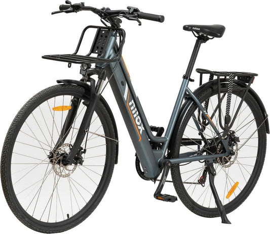Nilox Ebike Cargo Mid, Bicicletta Elettrica 65 kg Capacità di Carico, Autonomia 60 km, Motore BAFANG M400, Batteria 13 Ah, Freni Idraulici, Cambio SHIMANO a 7 Marce