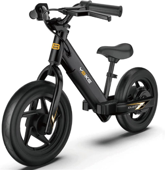 Bici Elettrica per Bambini 3-5 Anni, 12'' Senza Pedali, Sicura e Leggera con Sedile Regolabile