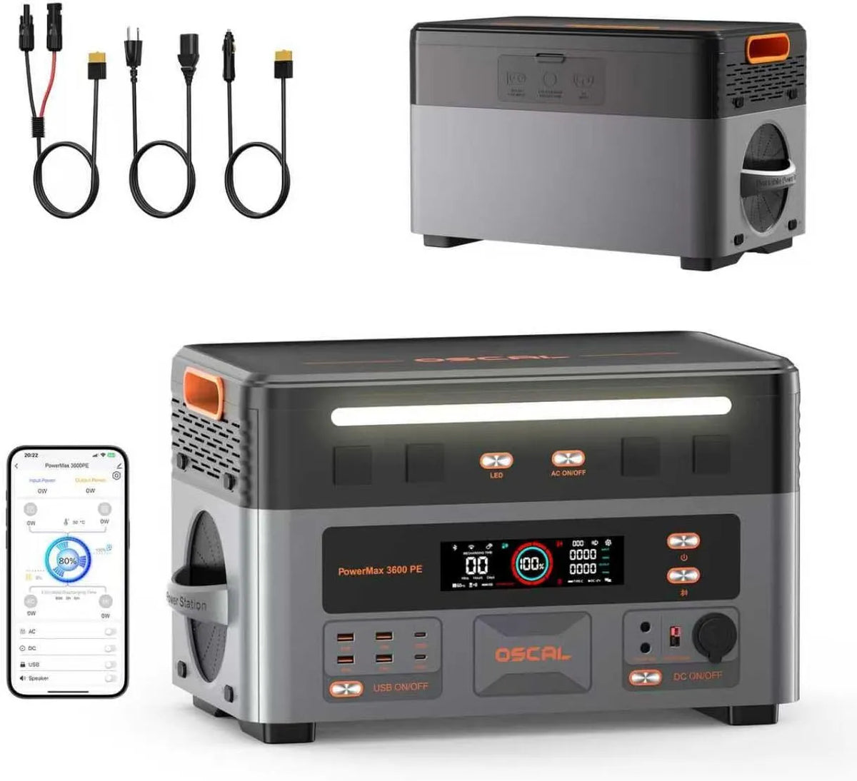 Power station portatile e generatore solare, 2160Wh, 3600W, per campeggio e camper, con batteria, alimentazione solare, 7200w