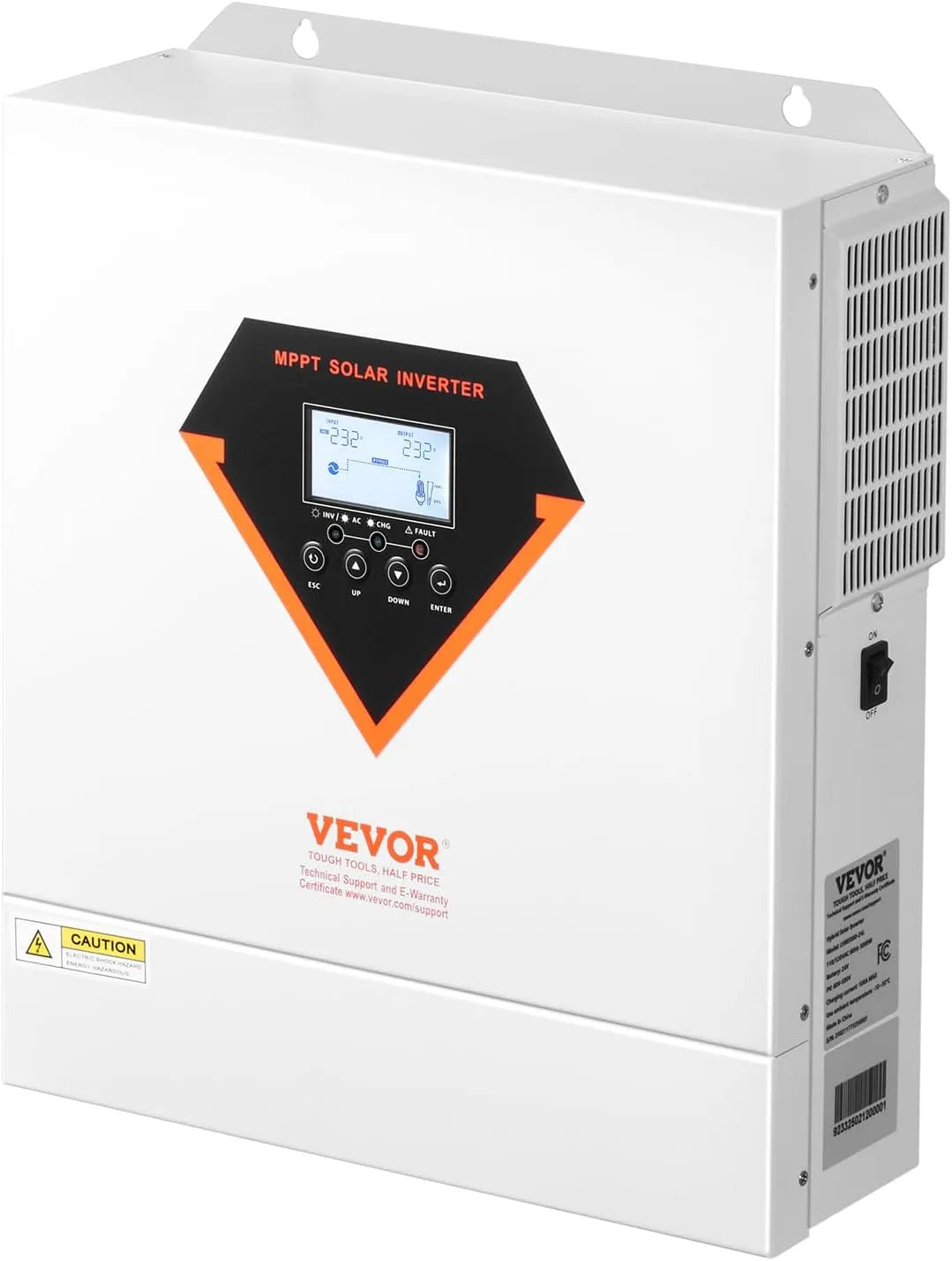 VEVOR Regolatore di carica solare e regolatore MPPT, 3500 W, alimentazione solare, onda sinusoidale pura, 24 V, 230 V, 100 A