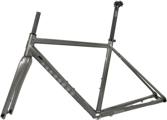 Telaio in Alluminio per Bici Gravel con Forcella in Carbonio, 700C, Freno a Disco, Argento, 50cm