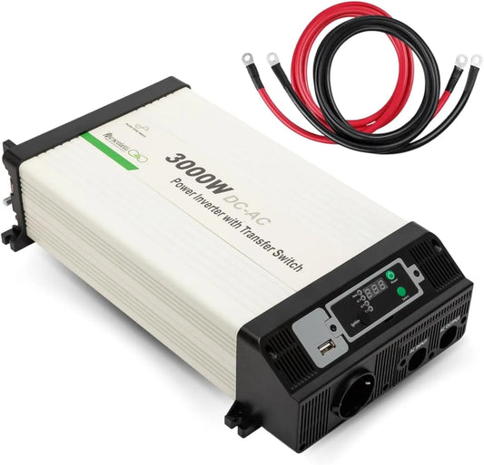 Inverter CC-CA e convertitore di tensione, presa Schuko, 3000W, 12V, 220V, per campeggio e camper
