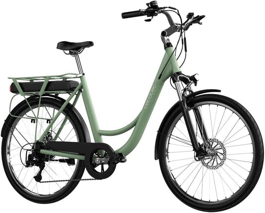 Bicicletta Elettrica Cecotec 80 km con Batteria 468 Wh, Sospensione Anteriore e Cambio Shimano 6 Velocità