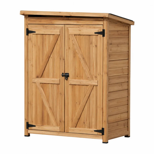 Capanno da Giardino in Legno di Abete con Doppi Portelli 75x45x160 cm
