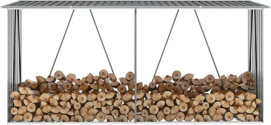 Ripostiglio da Giardino in Acciaio Zincato 330x84x152 cm Grigio