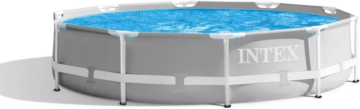 Intex 26700NP Piscina Rotonda Fuori Terra Frame Prisma, 4485 L, Materiale Resistente, Grigia, 305x76 cm