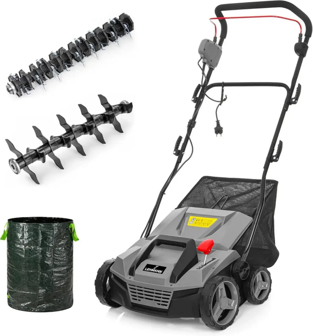 Scarificatore Elettrico 2-in-1 LEHMANN, 1800W, 38cm, 5 livelli di profondità