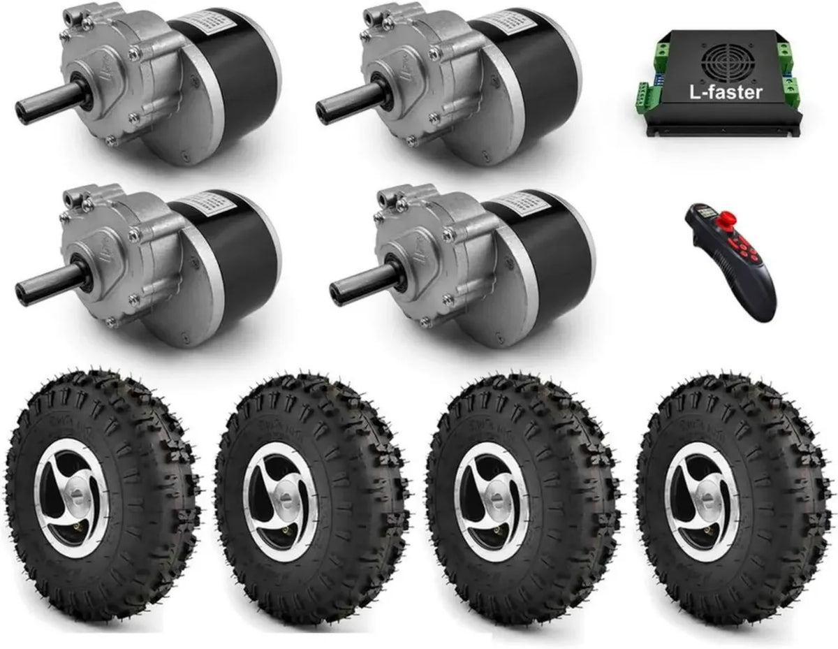 Kit Motore Elettrico 1000W L-faster con Pneumatici Fuoristrada da 10 Pollici per 4X4 e Carrelli