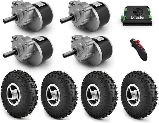 Kit Motore Elettrico 1000W L-faster con Pneumatici Fuoristrada da 10 Pollici per 4X4 e Carrelli