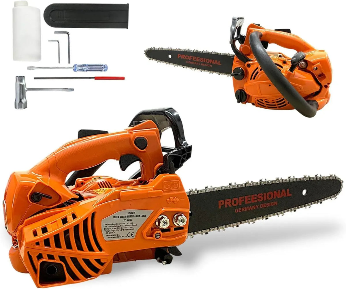 Motosega Potatura Leggera 25CC con Barra Carving 30cm, 0.9kW, 10000 RPM, Easy-Start