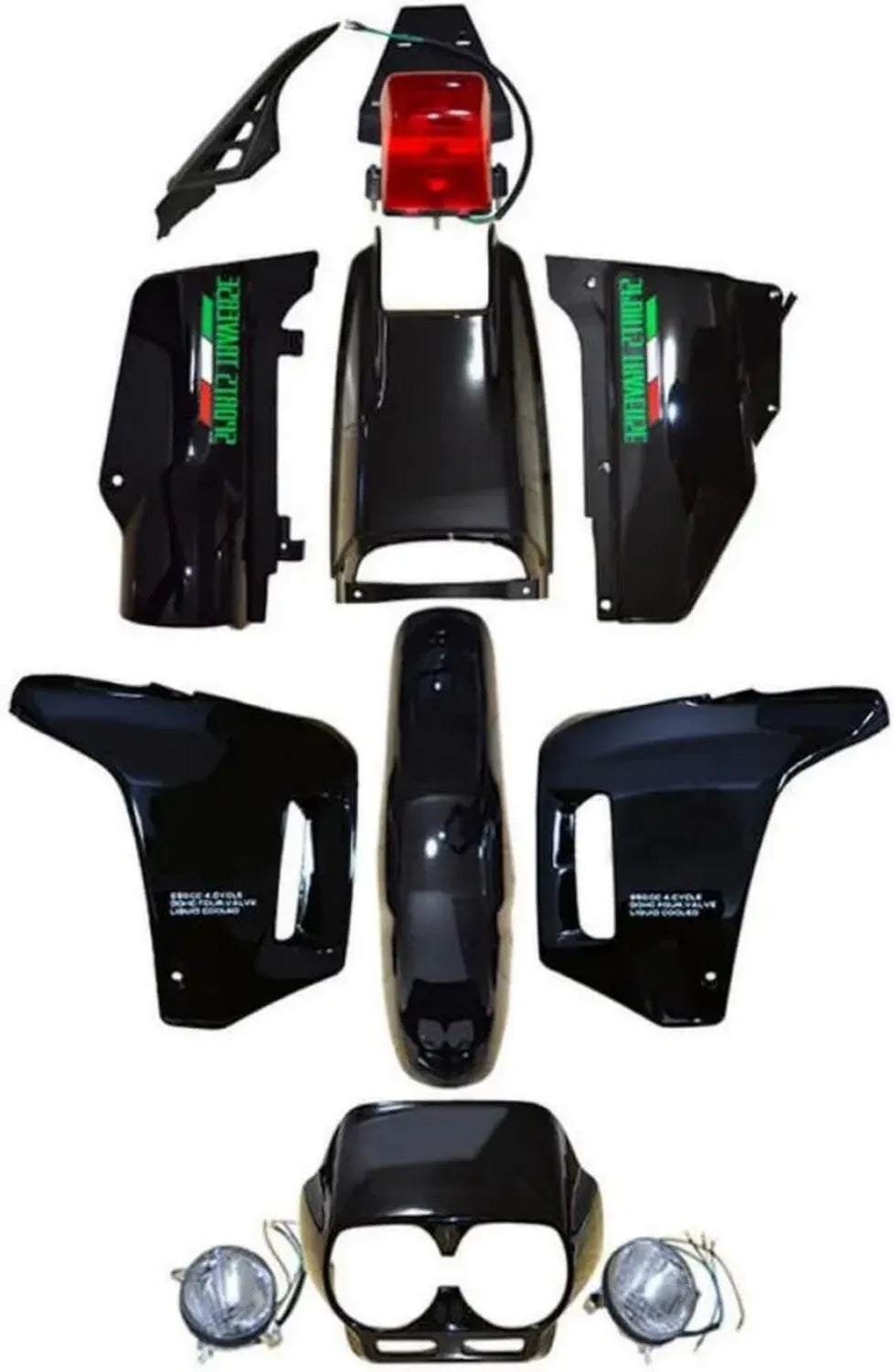 Set carenature complete plastiche ABS verniciate per moto NX250, nero blu