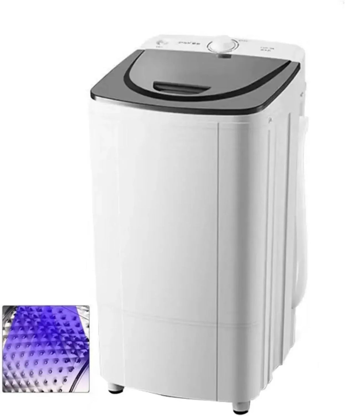 Asciugatrice portatile 10 kg, risparmio energetico, luce blu 360°, 2800 RPM, scarico a gravità