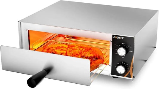 Forno per Pizza Elettrico 1500W, Timer 30 Minuti, Acciaio Inox, 300°C, Ideale per Casa e Ristorante