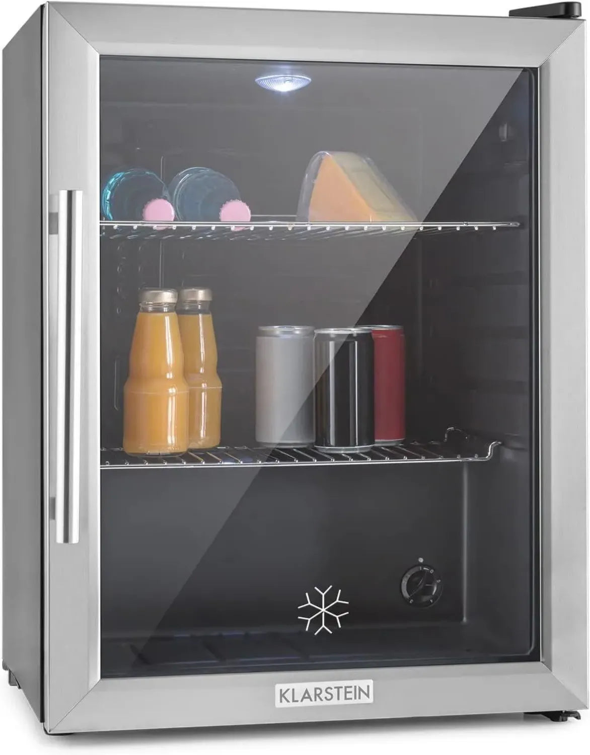 Klarstein Beersafe Frigo 60L in Acciaio Inox con Porta a Vetro e LED