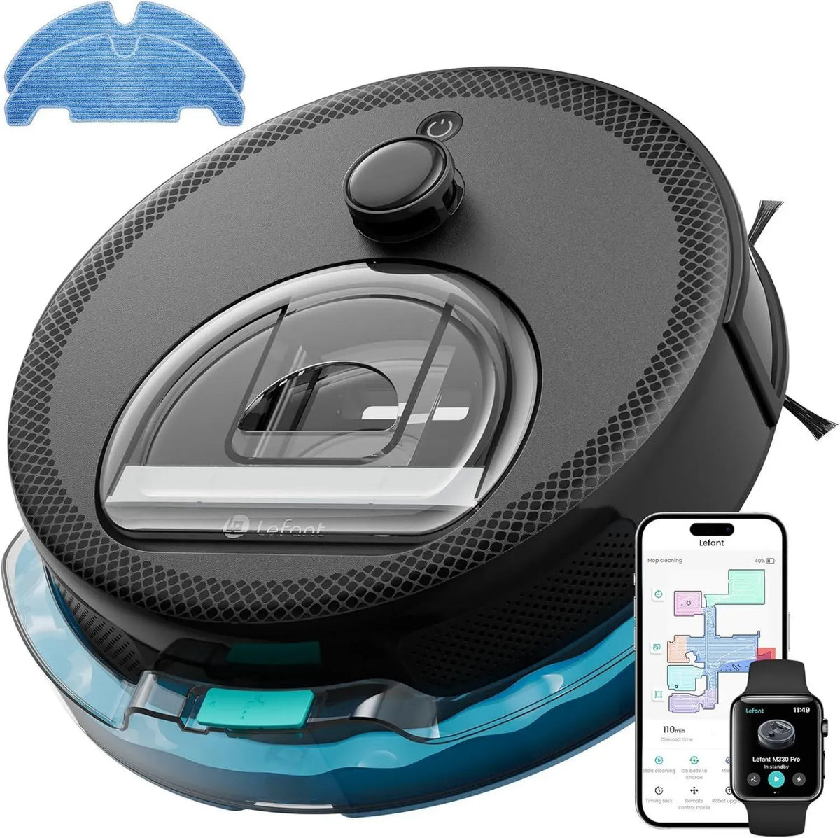 Robot Aspirapolvere Lefant M330Pro con Mappatura Avanzata e Controllo Smart