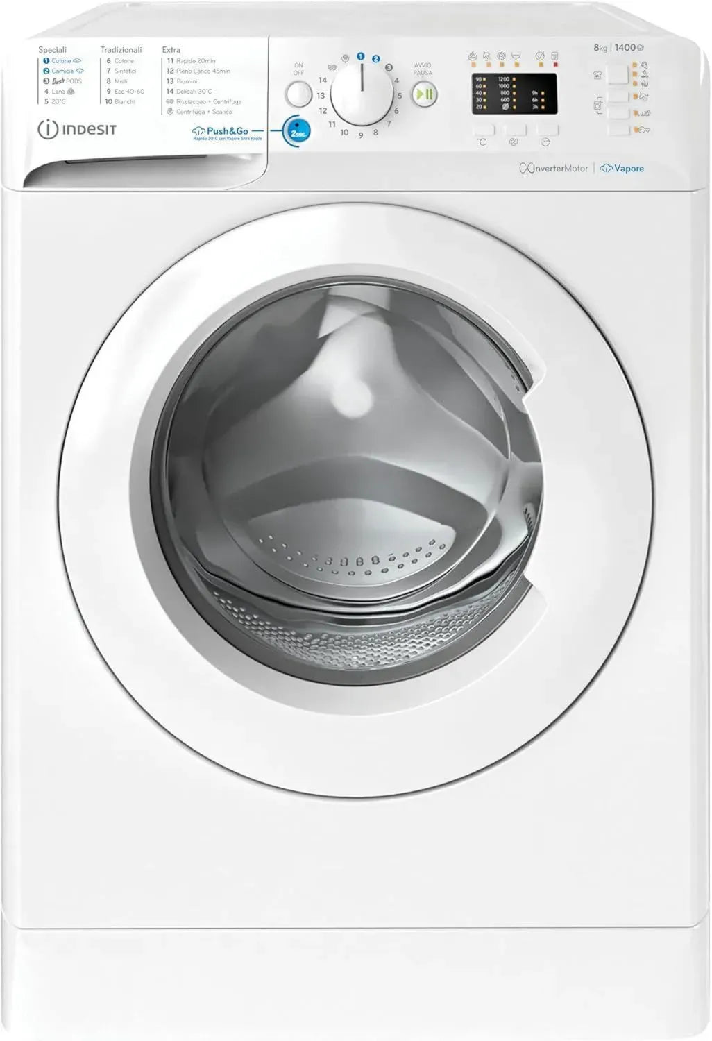 Indesit Lavatrice 8 Kg Frontale, Classe A, 1400 Giri, Vapore, Ciclo PODS