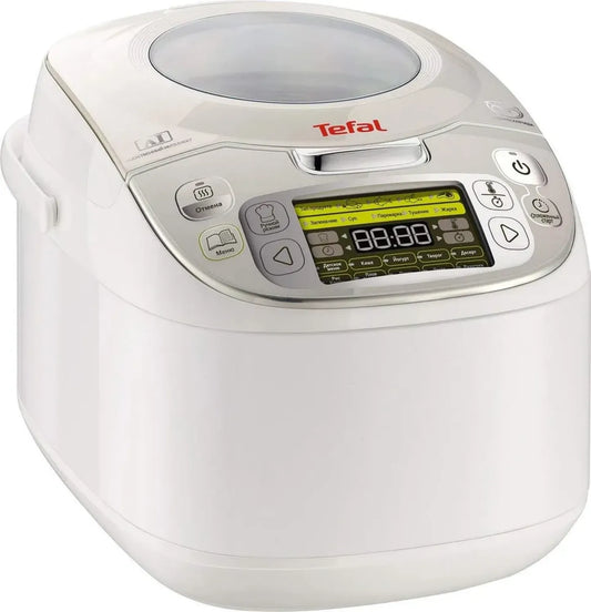 Tefal Multicooker 750W 5L, 45 Funzioni di Cottura, Display LCD, Ricettario, Bianco