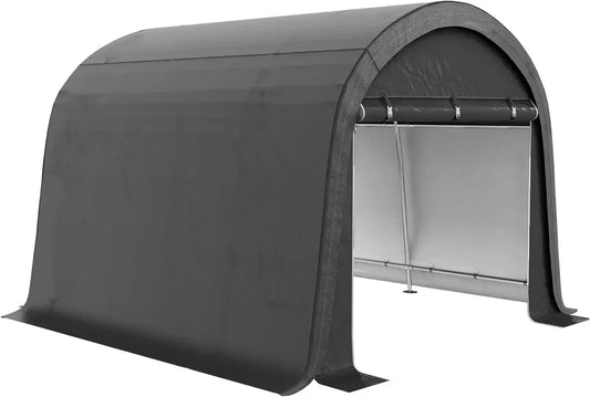 Outsunny Tenda Garage 3x3m per Esterni, Impermeabile con Doppia Zip, Struttura in Acciaio Zincato, Adatta per Moto e Attrezzi, Colore Grigio