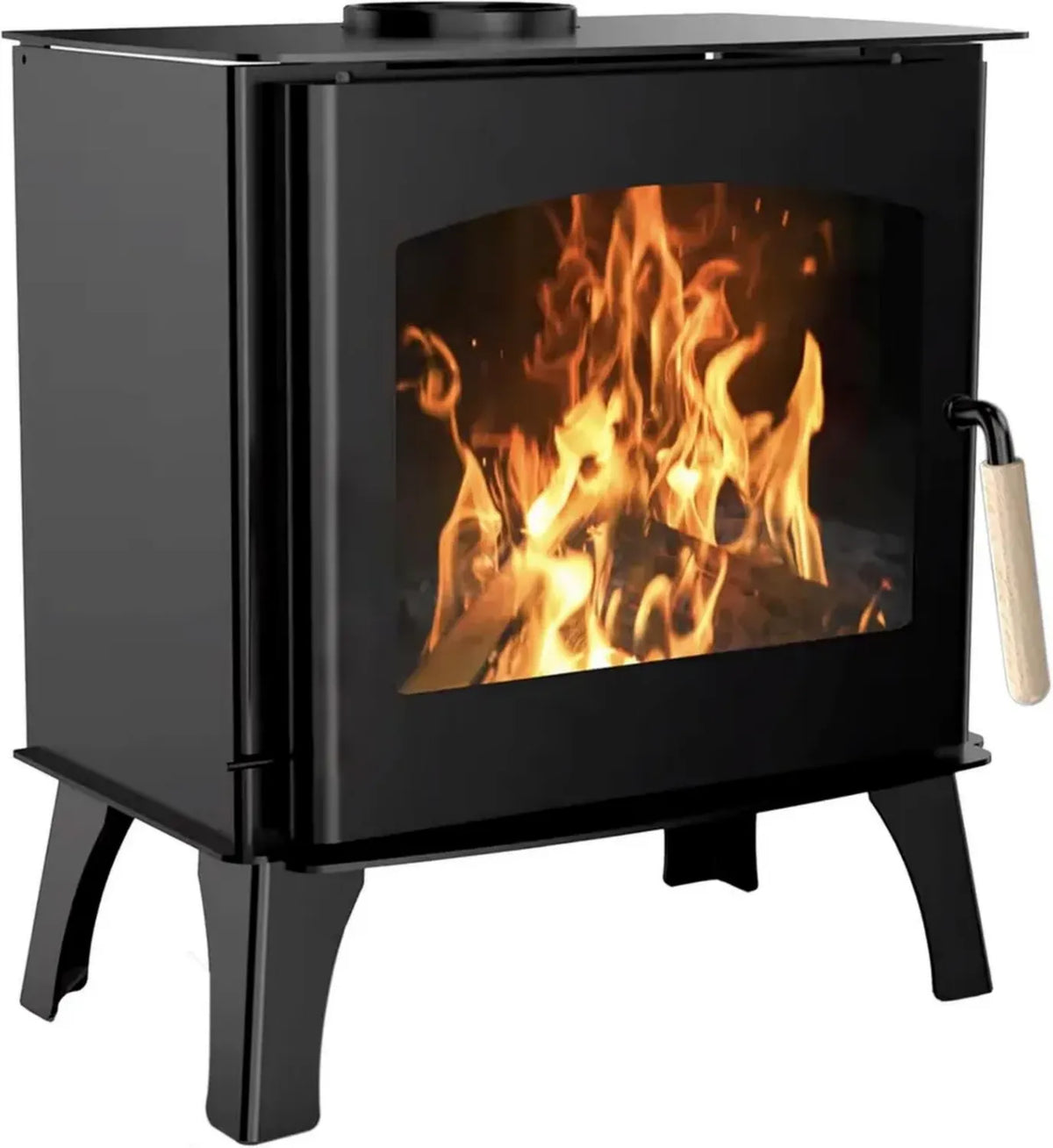 Sannover Caminetto a Legna 11,8 kW per Tronchi 52 cm, Colore Nero